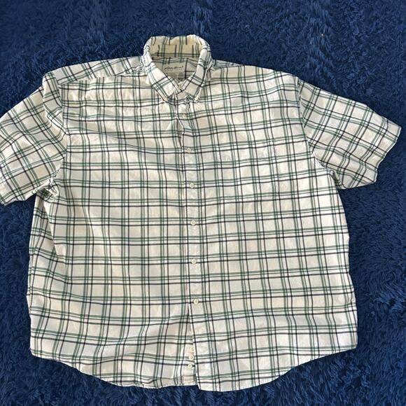 Men’s preppy style Eddie Bauer Plaid Button Down Shirt Short Sleeve XXL XXG - Picture 2 of 2